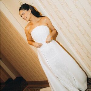 Strapless Lace Wedding Gown - House of Renhue Elara Gown & Anderson Overskirt